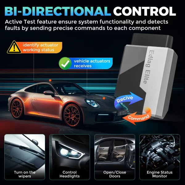 KINGBOLEN EDIAG ELITE Free Update CANFD&FCA All System Diagnostic Tool Bidirectional Test OBD2 Scanner - Image 6